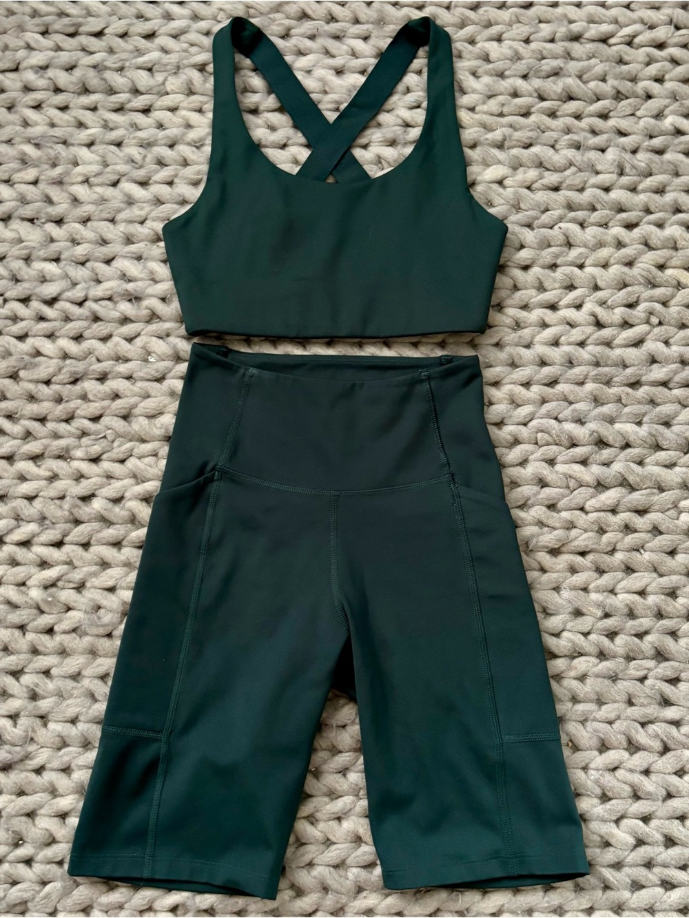 EUC girlfriend collective High-Waist Bike Shorts with Matching Sports Bra
